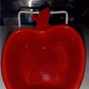 Avon Red Apple Shaped Glass Ramekins - circa 2014